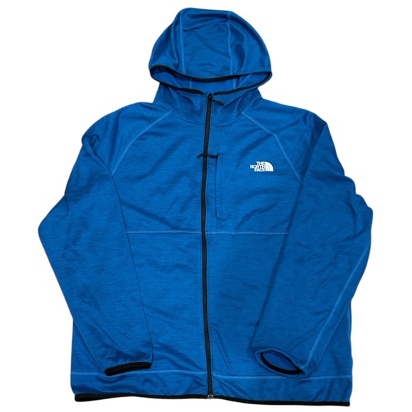 The North Face Men's Hoodie Full Zip Jacket Fleece Sz XXL Blue Outdoor Hiking - Picture 1 of 12